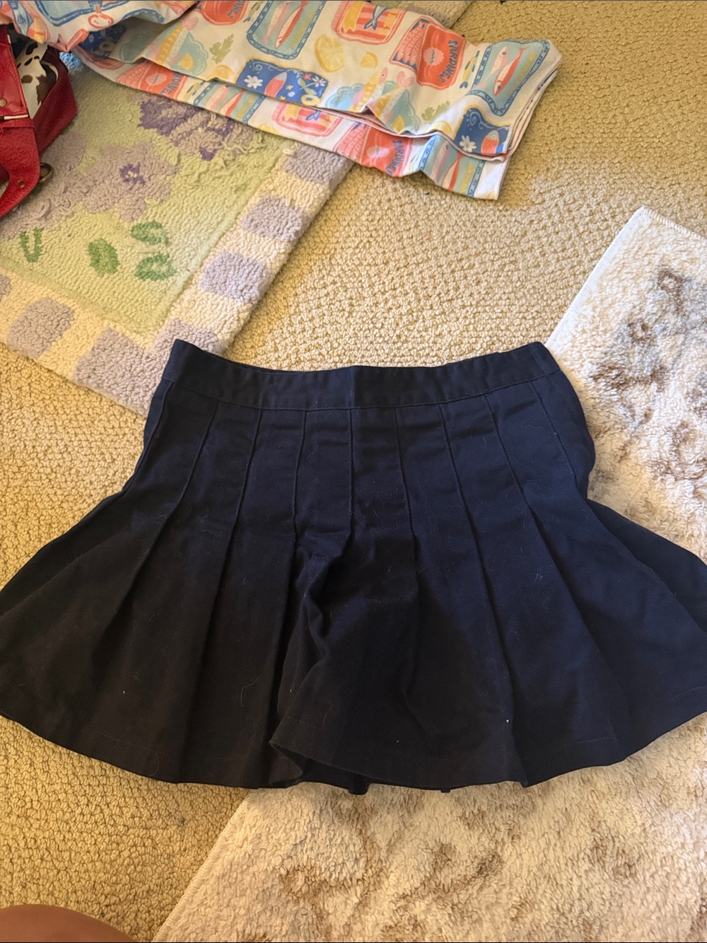 Brandy Melville Black Pleated Mini Skirt Zip Closure